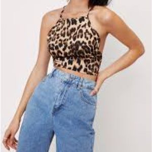 NWT Nasty Gal Party Animal Leopard Crop Top
